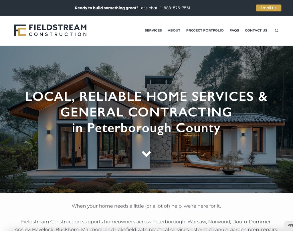 Fieldstream Construction Website Design