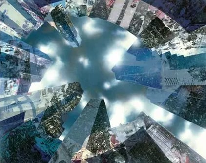 Hit the Pavement IV, mixed-media 100x100cm ©Damien McGinley