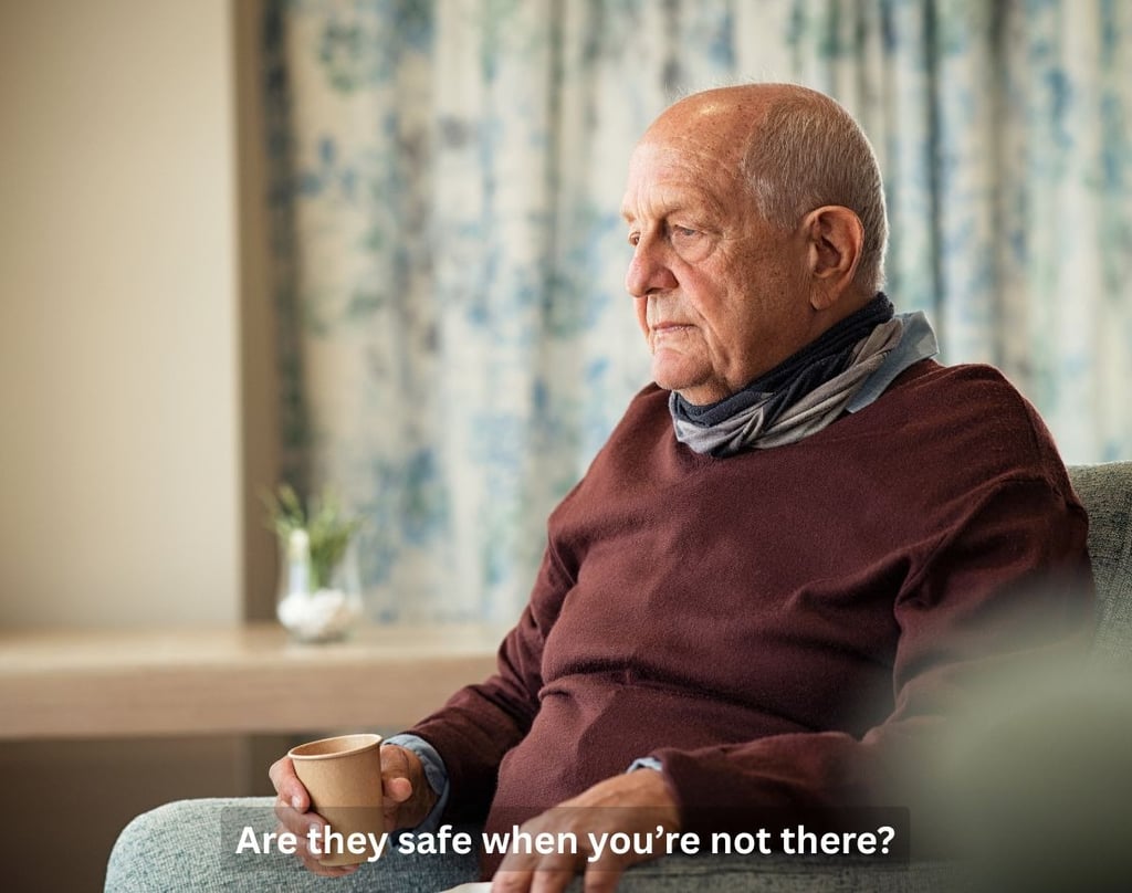 Elderly person at home needing daily safety and check-in support