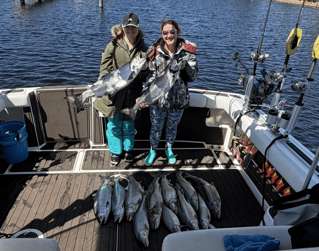 Elise debut Ludington Salmon Fishing