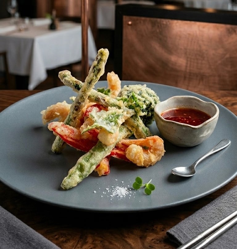 Healthy seafood tempura recipe