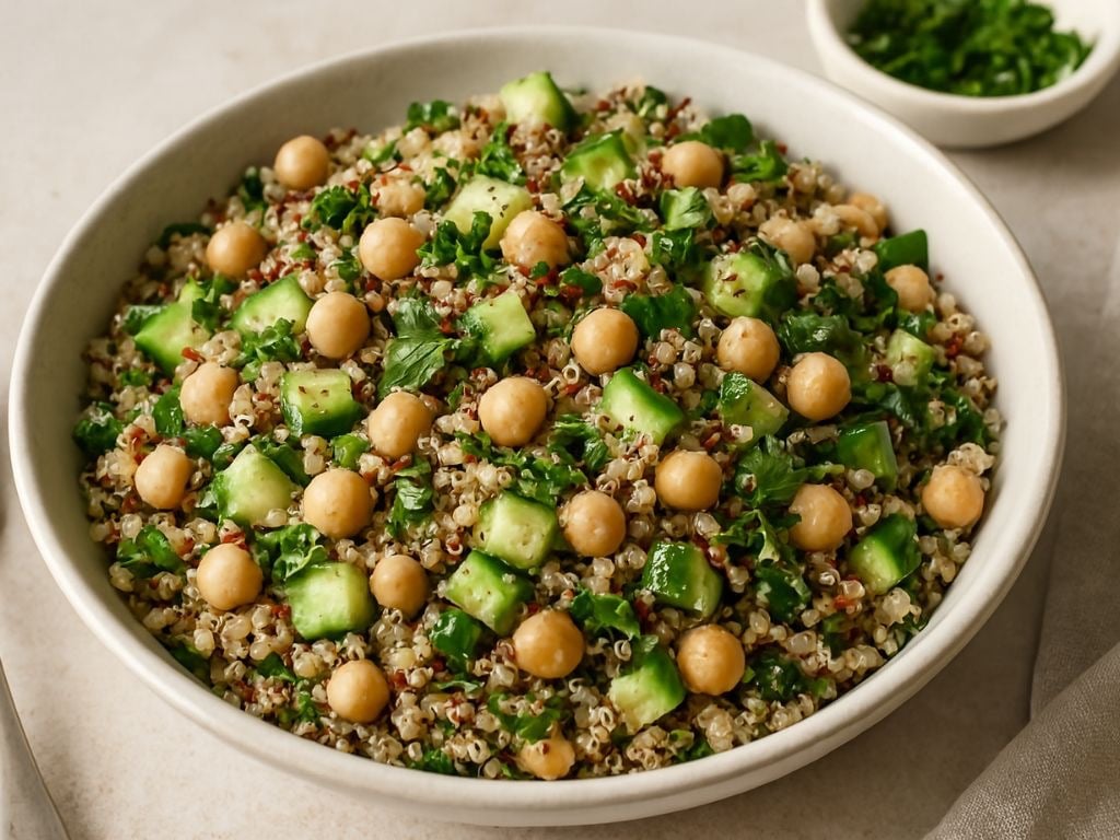 Quinoa, Chickpea & Cucumber Super Salad