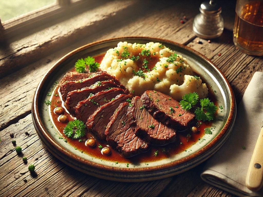 Roast Beef with Cauliflower Mash
