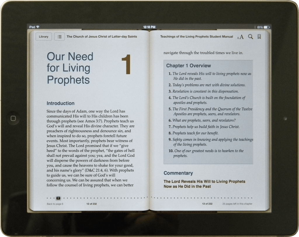 "Teachings of the Living Prophets" Student Manual EPUB—Formatted Content
