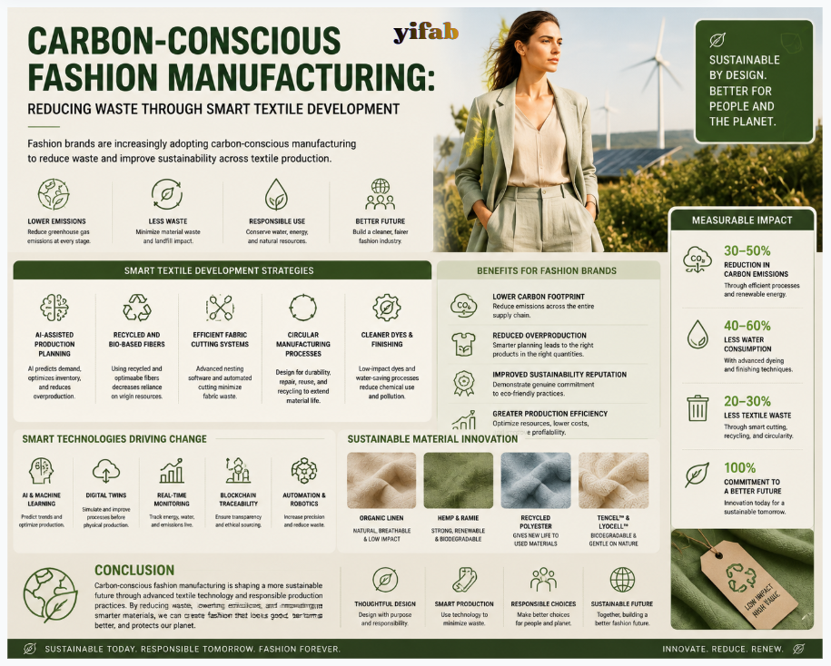 Carbon-Conscious Fashion Manufacturing: Reducing Waste Through Smart Textile Development