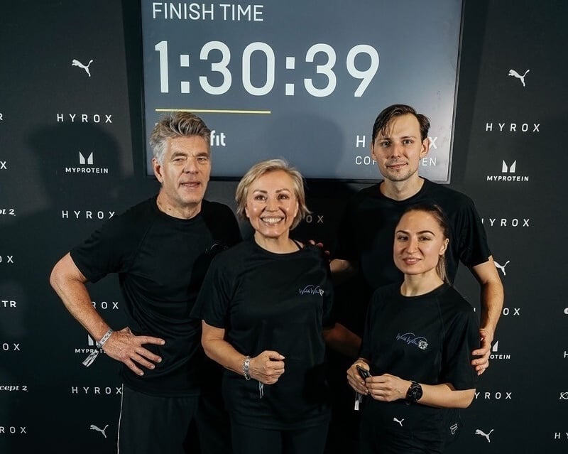 Our team after Hyrox race - tired, sweaty and happy.