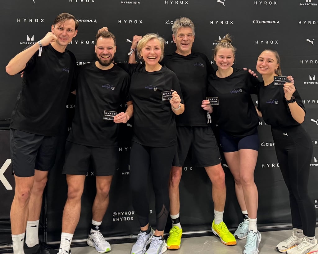 Our Hyrox team with matching Worlds Within t-shirts