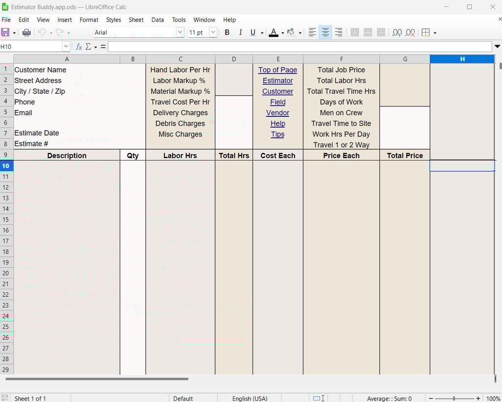 Landscape Estimating Software