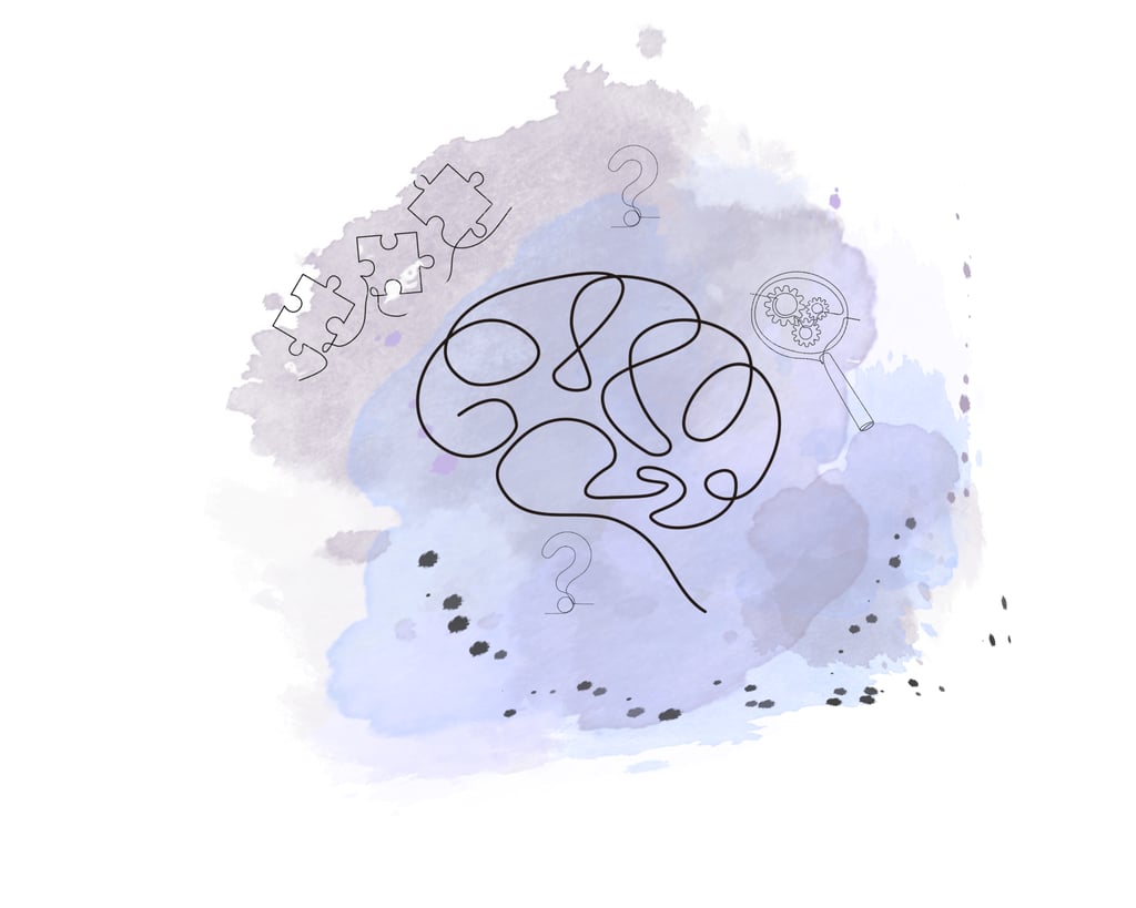 Cerveau dessiné en trompe l'oeil à l'aide d'un seul trait