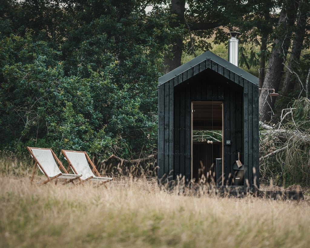 a photo of a wood fired sauna in wales run by shacks
