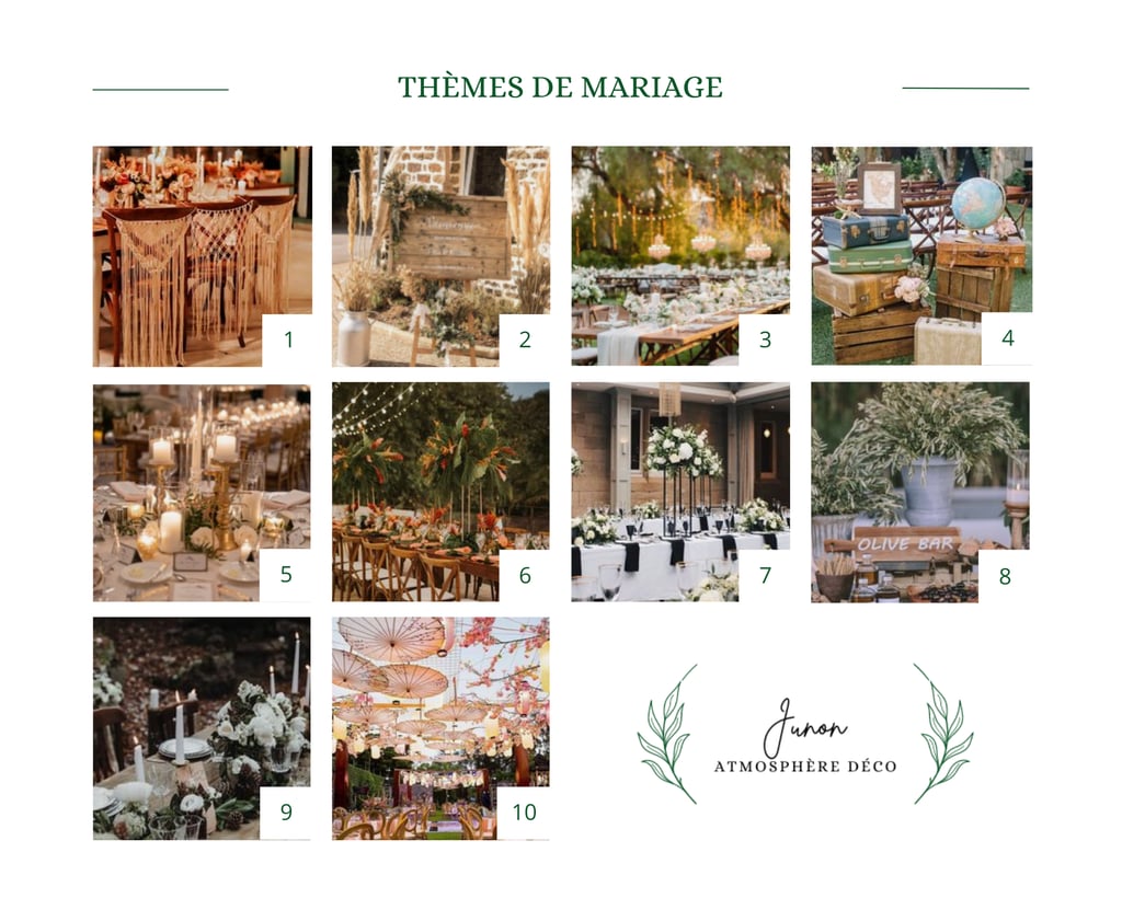 Les différents thèmes pour un mariage