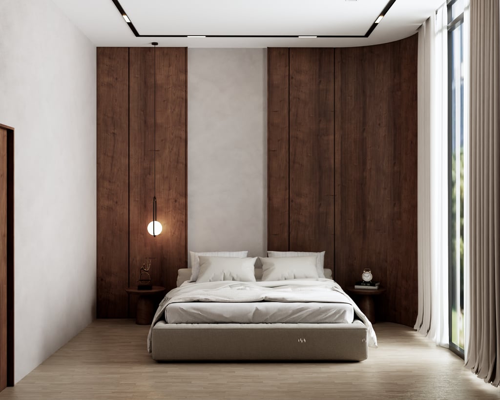 Refined villa bedroom interior UAE