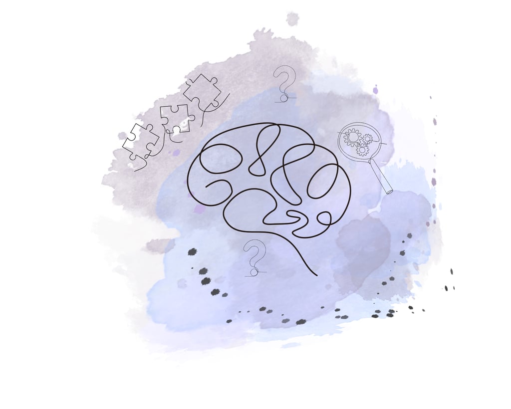 Cerveau dessiné en trompe l'oeil à l'aide d'un seul trait