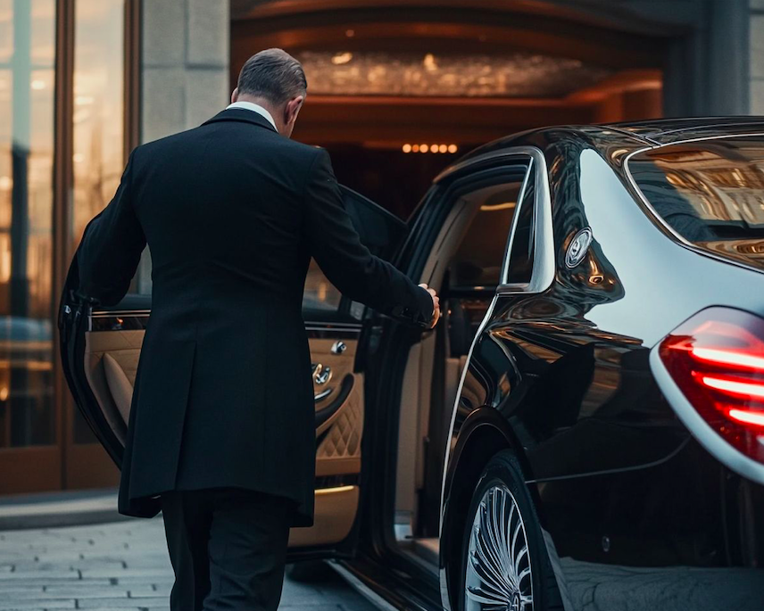 a man in a suit and tie is getting ready to go to a wedding