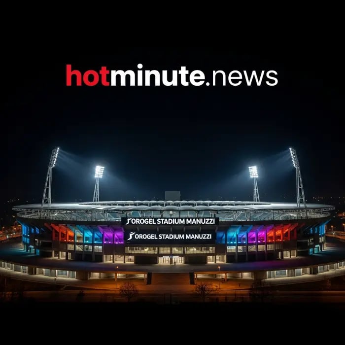 Vista notturna dello Stadio Orogel Manuzzi di Cesena con il nuovo impianto di illuminazione LED a ri