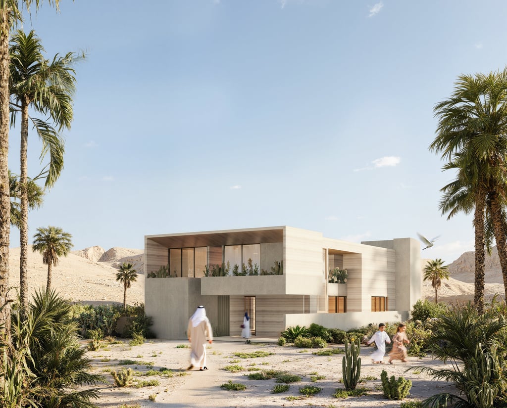 Contemporary desert villa outdoor living concept 2025