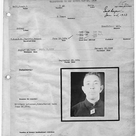 Frank Lucas Bolt, Alcatraz Inmate AZ-1. Bolt was the first numbered federal prisoner assigned to Alc
