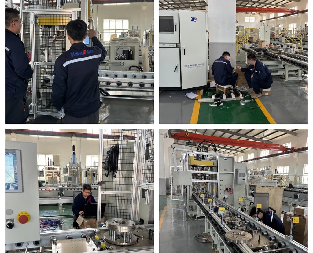 wheel hub assembly line made by Dalian Kangzhan is under commissioning
