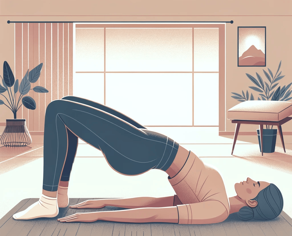 a woman doing yoga exercises on a mat