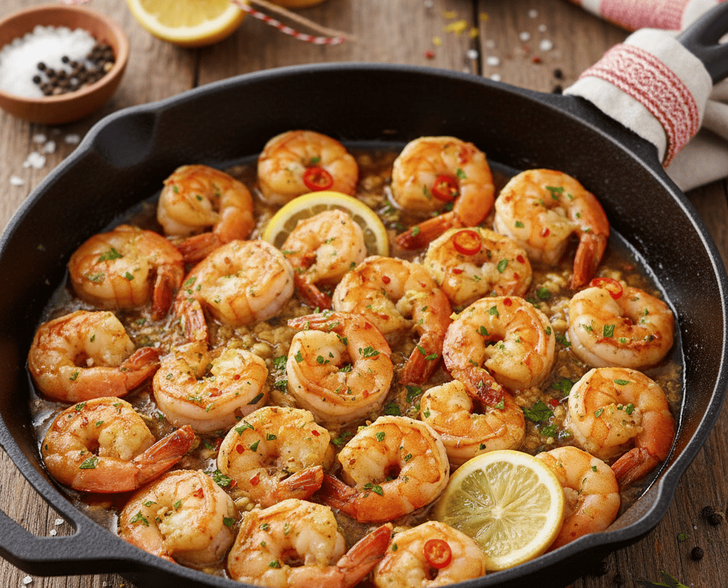 Garlic butter prawns Christmas seafood recipe