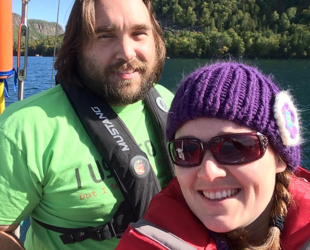 Murray and Heather sailing in Thunder Bay back in 2017