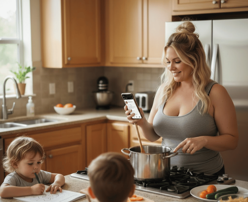 mom on onlyfans struggling with house chores