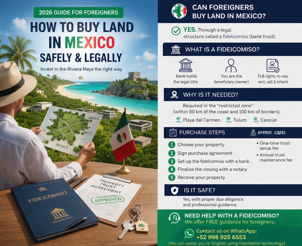 Guía 2026 para extranjeros sobre cómo comprar terrenos en México de forma legal y segura mediante fi