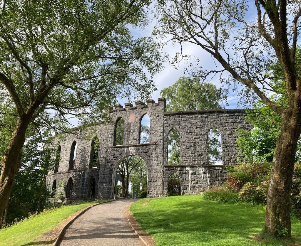 McCaigs Tower and Battery Hill in Oban, Scotland