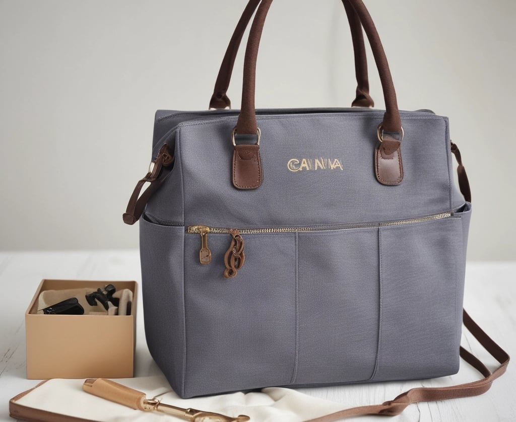 a woman sitting in a locker with a duffle bag