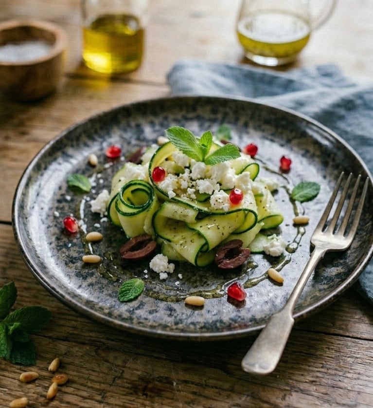 Healthy zucchini salad with feta recipe