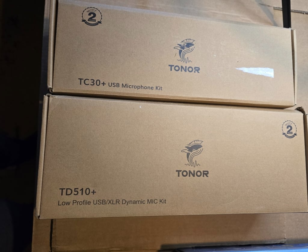 tonor mikrofonai supakuoti