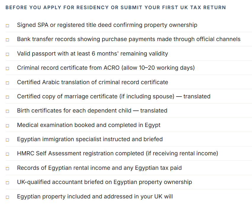 UK tax on Egyptian property