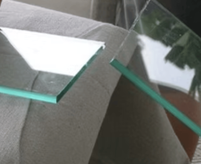 glass being cut to size