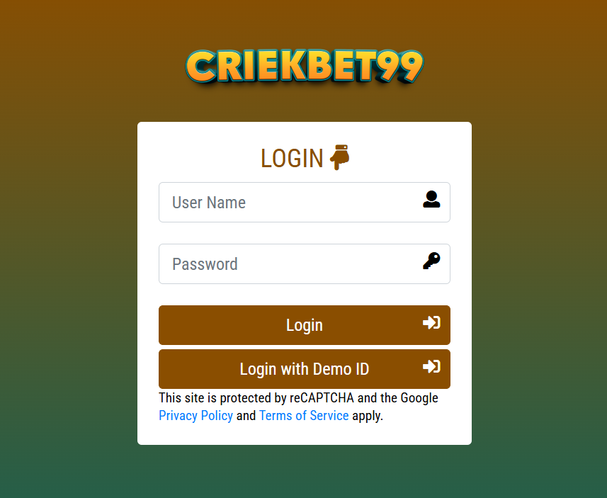 cricbet99 ID login page