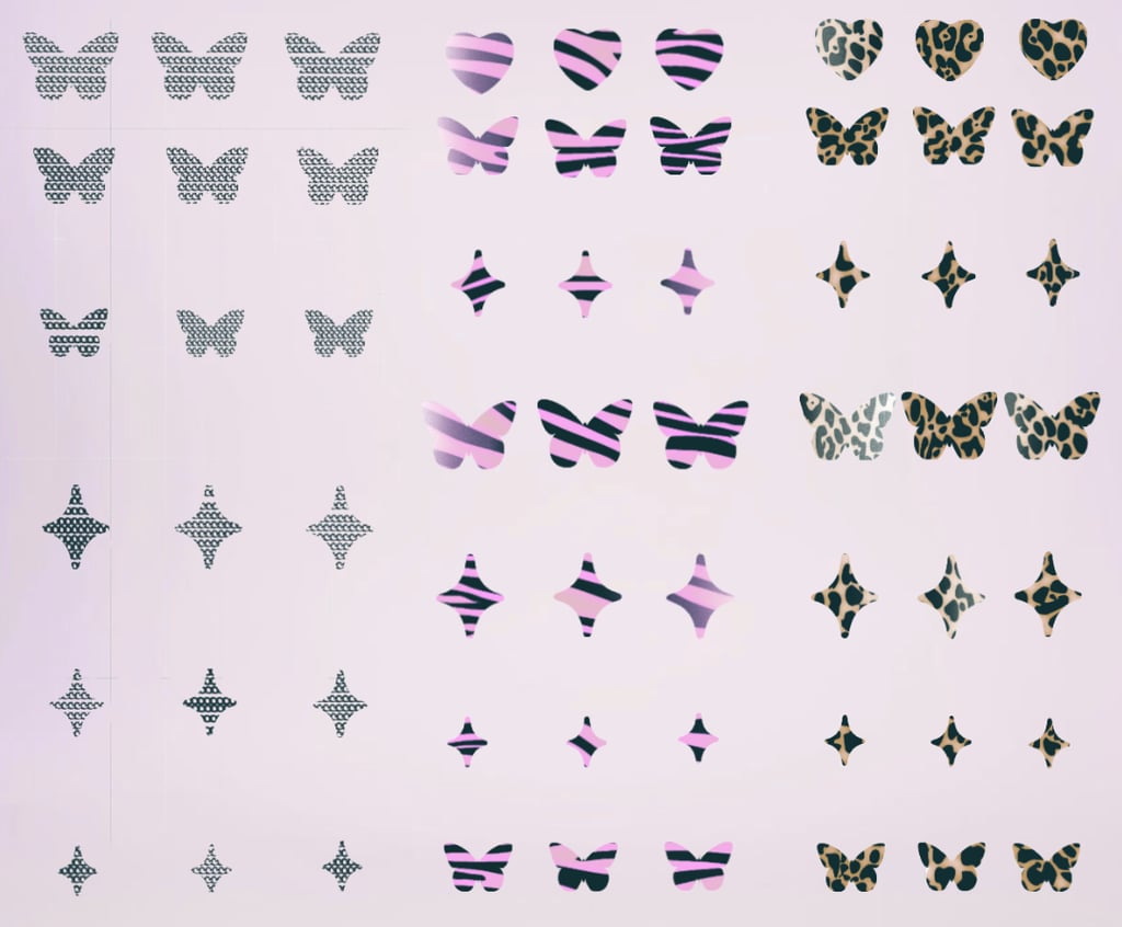 stickers tatouages éphémères papillon cœur motif léopard zèbre tendance WANNATAG