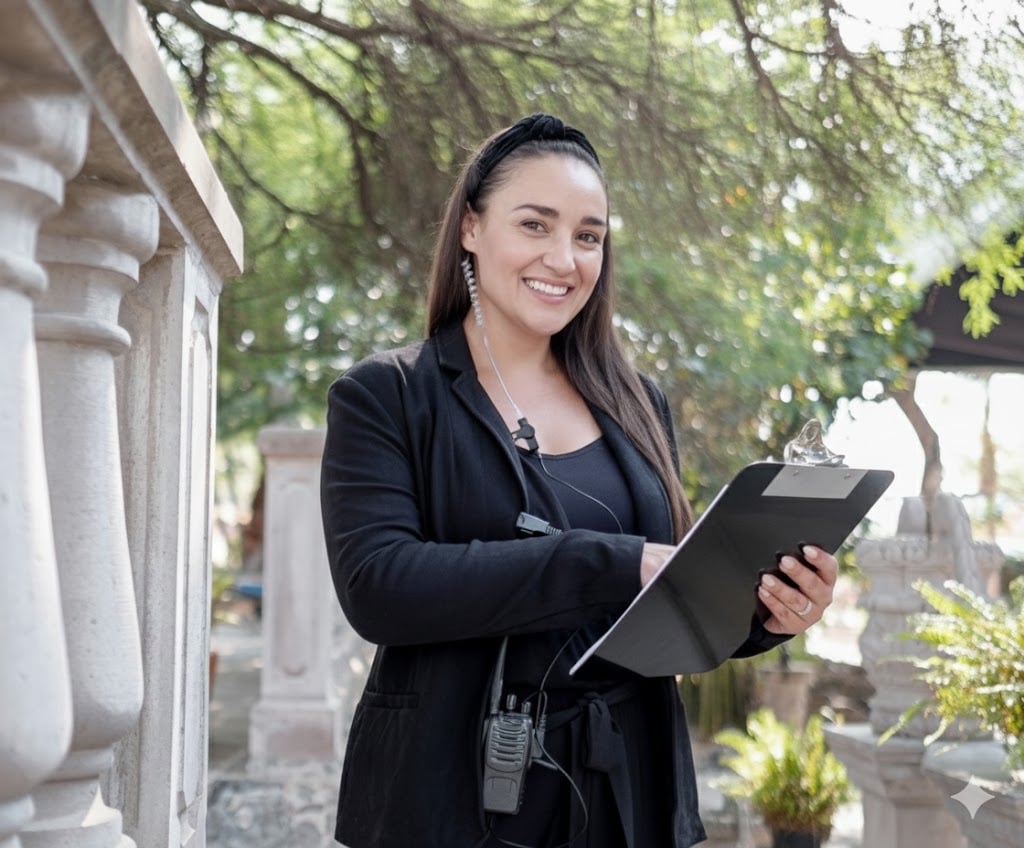 Mujer emprendedora, organizadora de banquetes
