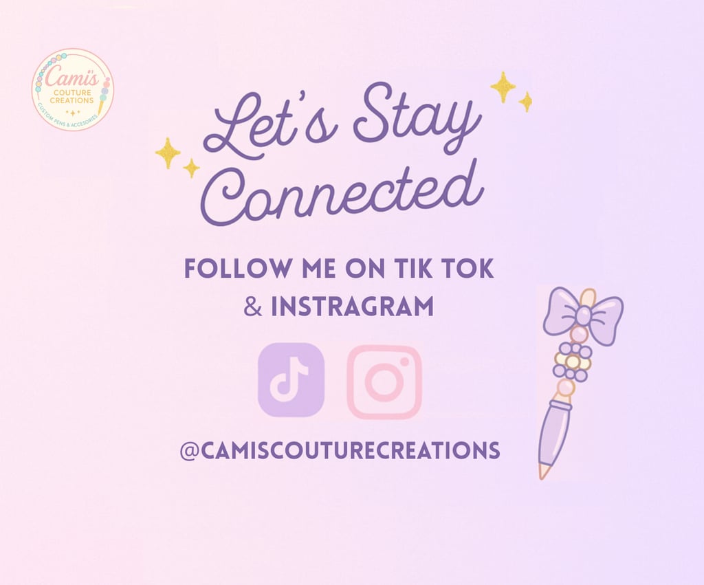 Follow me on my socials to stay connecteed