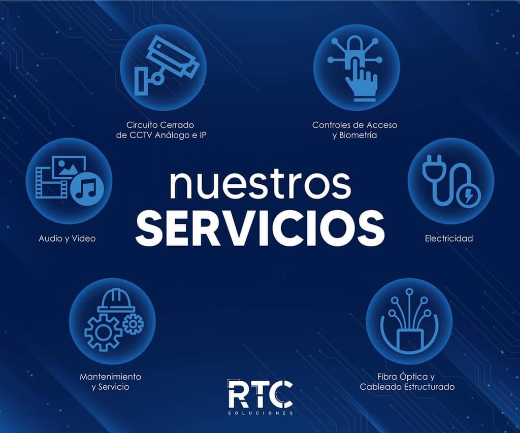 Imagen que muestra los servicios que ofrece RTC Soluciones