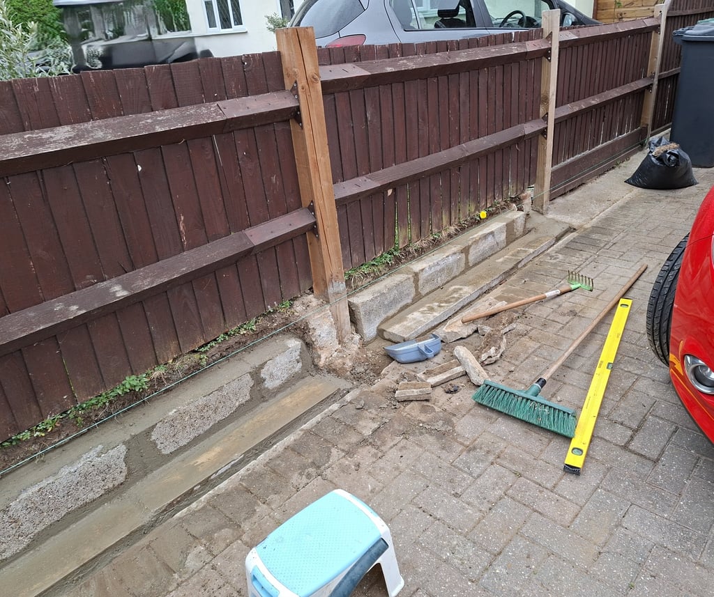 www.truthincontext.co.uk All fence work carried out from one side of the boundary. Standard process.