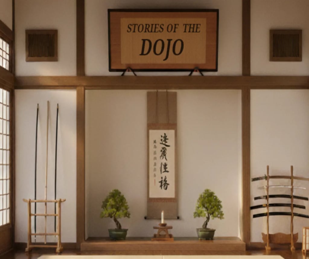 Questa immagine raffigura l’interno di un dojo tradizionale giapponese, caratterizzato da un’estetic