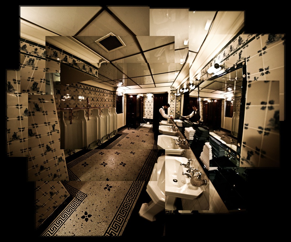 A very large photo joiner composition of Claridges toilet