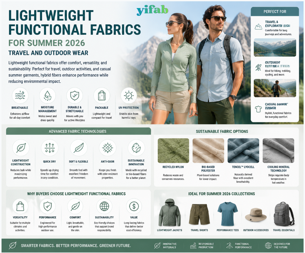 Lightweight travel fabric, Functional outdoor textile LinkedIn Post: