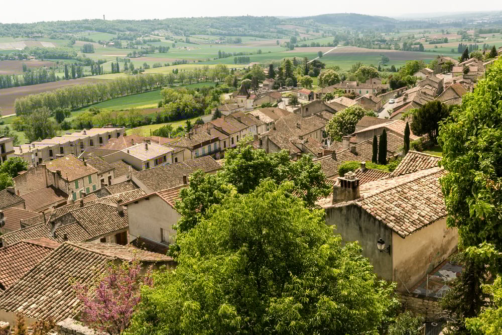 Roofs of The village of Lauzerte, France