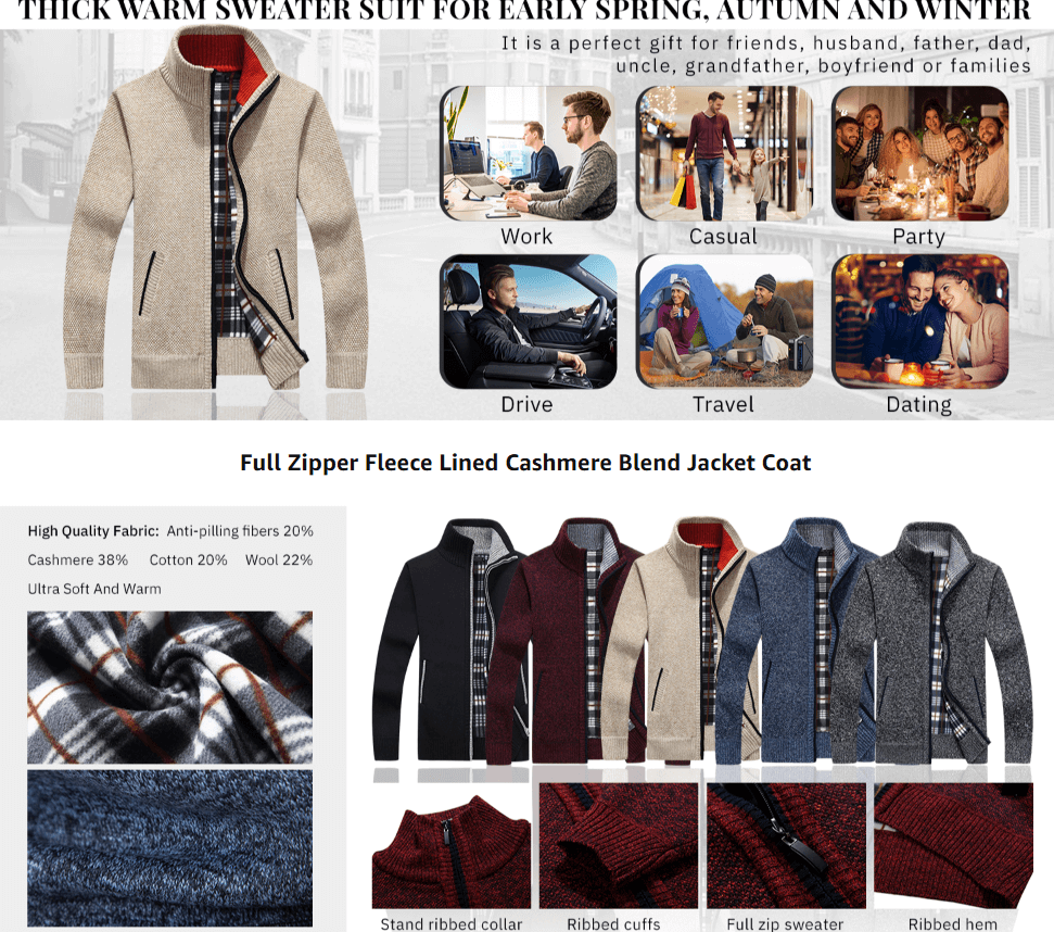 Warm comfortable stylish wool sweater for travel