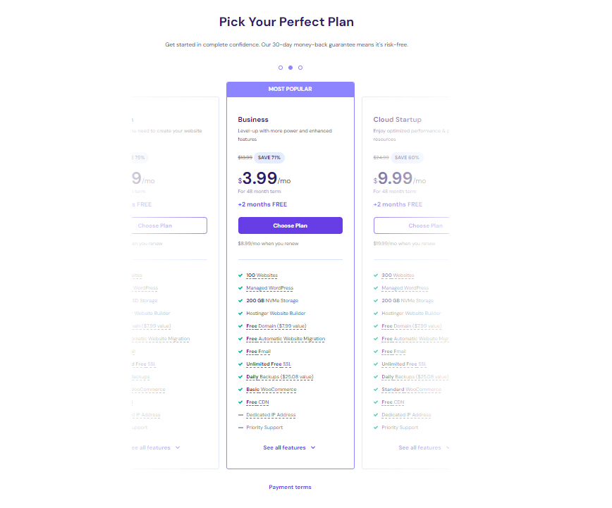 your server plan that will host your website or websites.