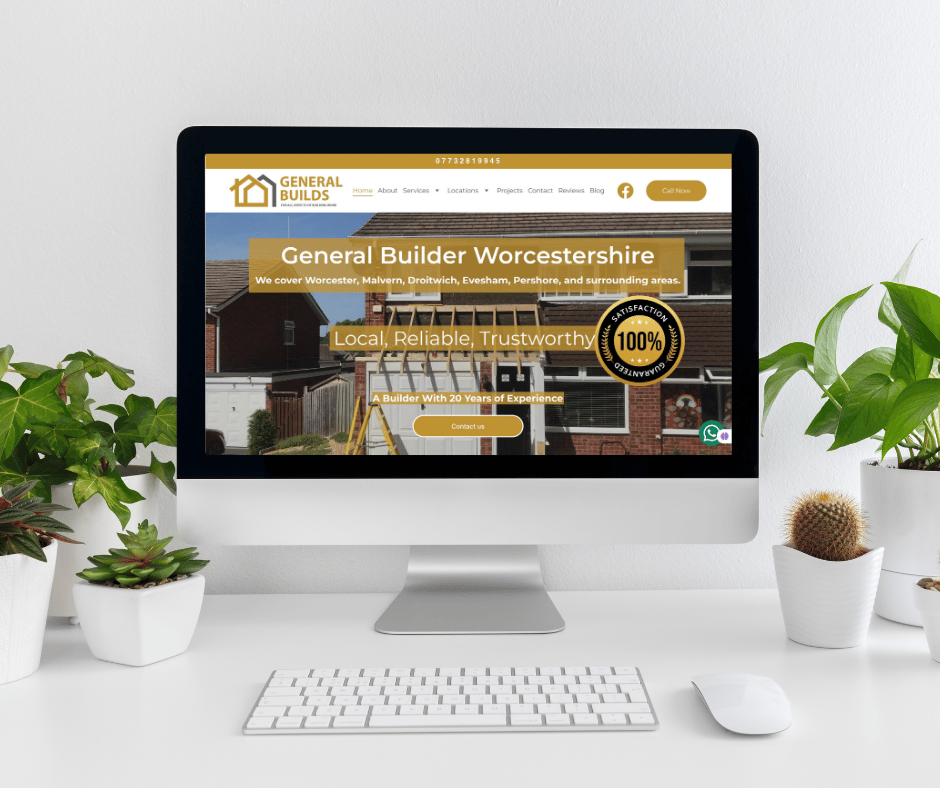web design for a general builder in worcester designed by City Walls Design
