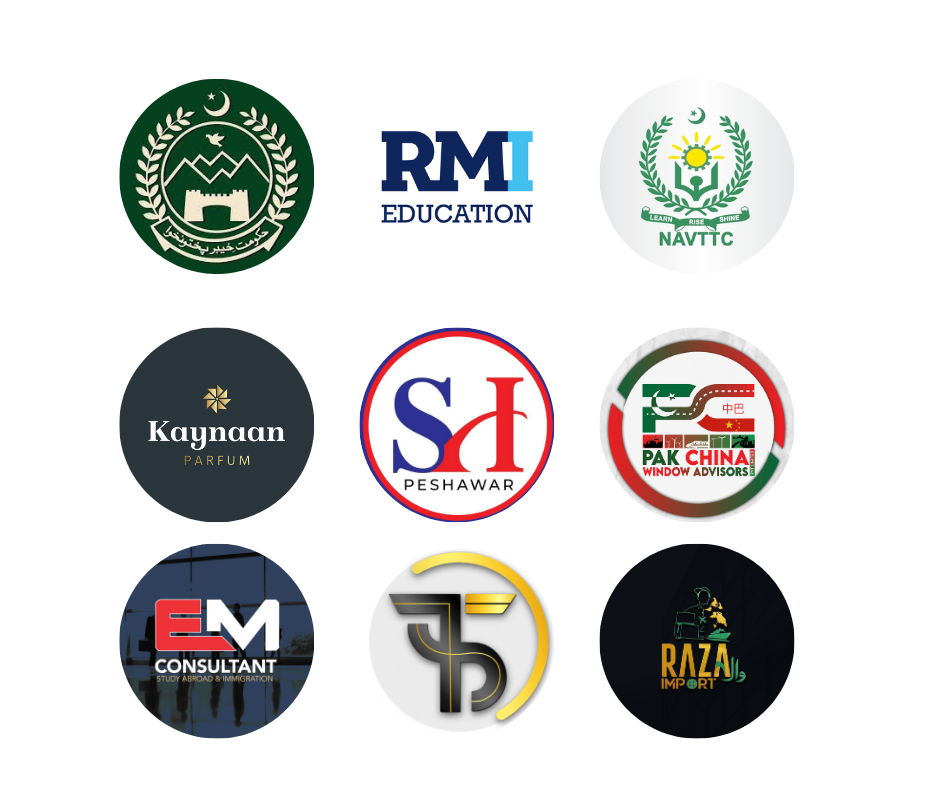 Logos of organizations associated with Farrukh Mehmood's digital marketing experience, including Wor