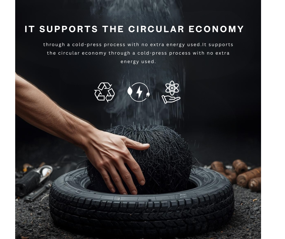 Transforming recycled tire granules into sustainable products using low-energy, circular processes. 
