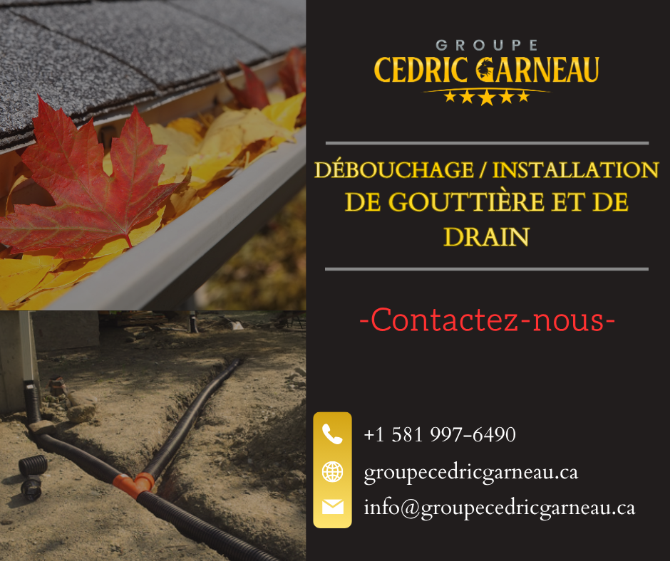 Nettoyage de gouttières à Québec et installation de drains de surface – préparati