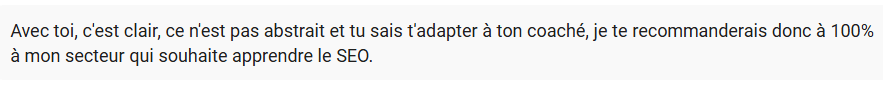 avis sur mon coaching seo